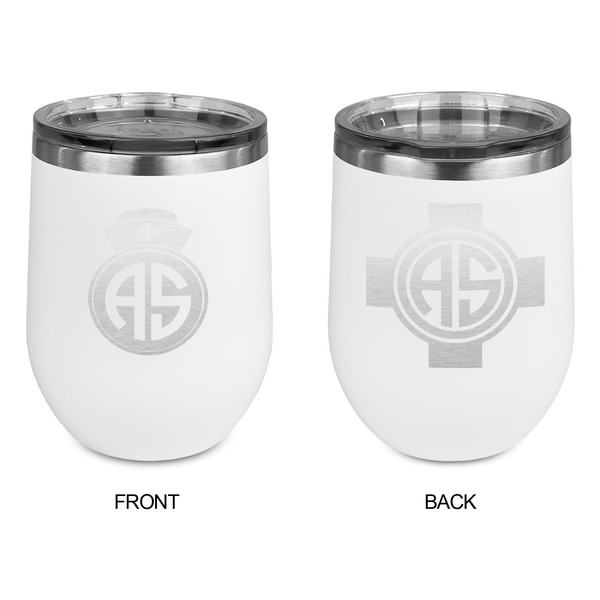 Nurse Stainless Wine Tumblers - White - Double Sided - Approval