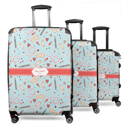 Nurse 3 Piece Luggage Set - 20" Carry On, 24" Medium Checked, 28" Large Checked (Personalized)