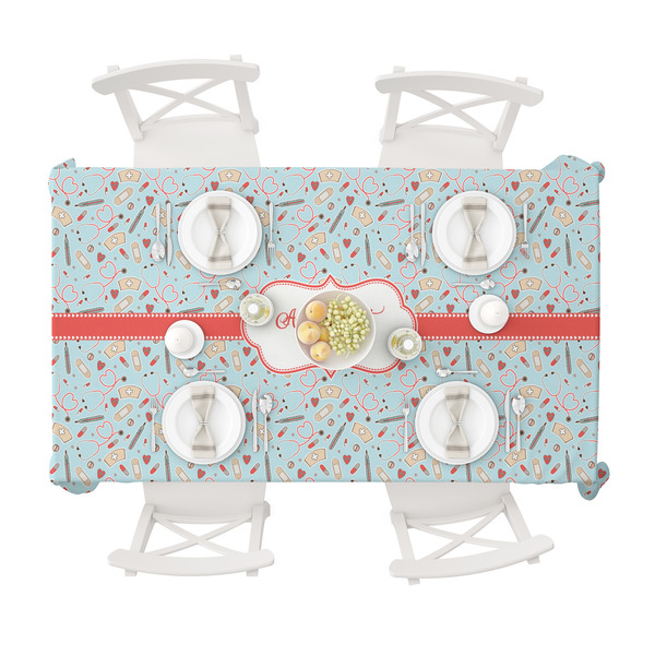 Nurse Tablecloths (58"x102") - TOP VIEW (with plates)
