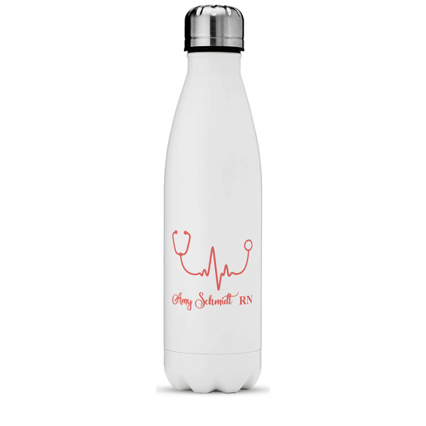 Custom Nurse Water Bottle - 17 oz. - Stainless Steel - Full Color Printing (Personalized)