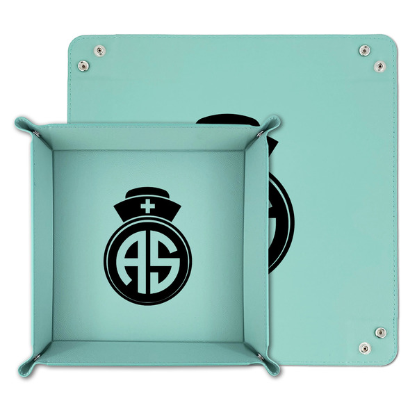 Nurse Teal Faux Leather Valet Trays - PARENT MAIN