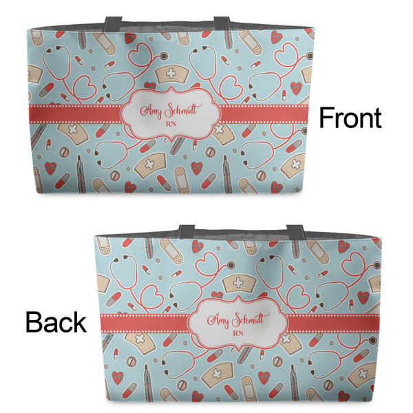 Nurse Tote w/Black Handles - Front & Back Views
