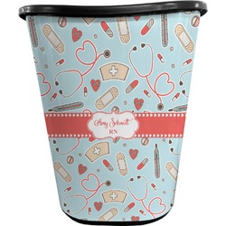 Nurse Waste Basket - Single Sided (Black) (Personalized)