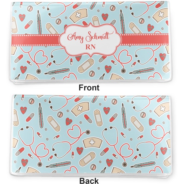 Nurse Vinyl Check Book Cover - Front and Back