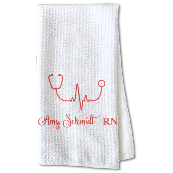 Custom Nurse Kitchen Towel - Waffle Weave - Partial Print (Personalized)