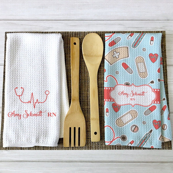 Nurse Waffle Weave Towels - 2 Print Styles