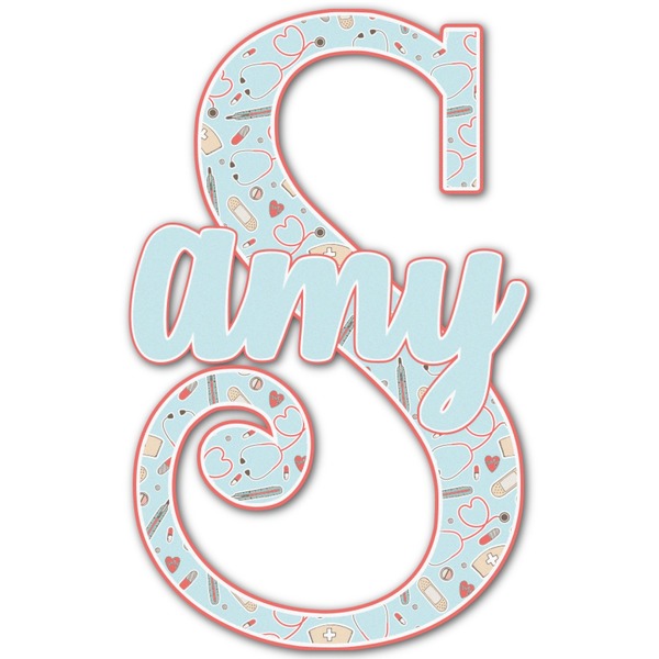 Custom Nurse Name & Initial Decal - Up to 18"x18" (Personalized)