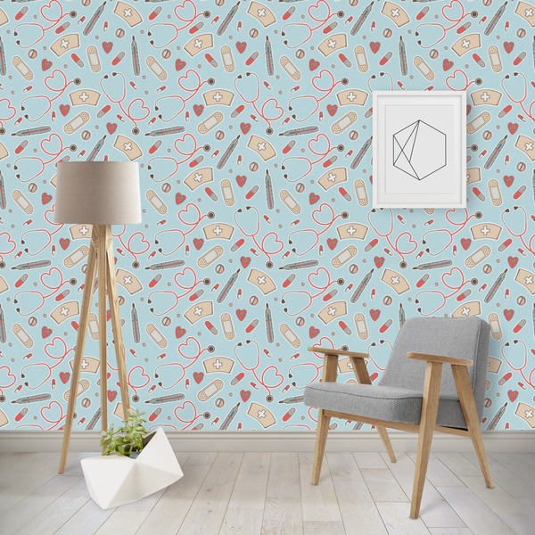 Custom Nurse Wallpaper & Surface Covering (Water Activated - Removable)