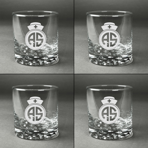 Nurse Whiskey Glasses - Set of 4 all Engraved