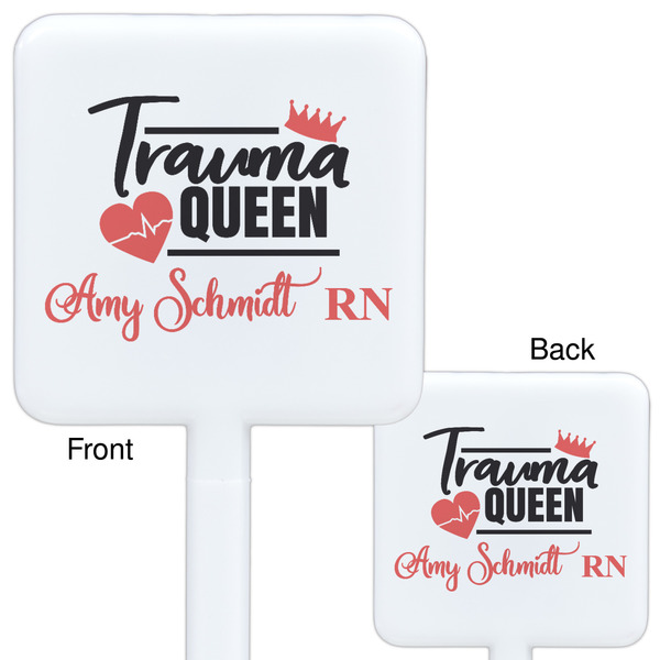 Nurse White Plastic Stir Stick - Double Sided - Approval