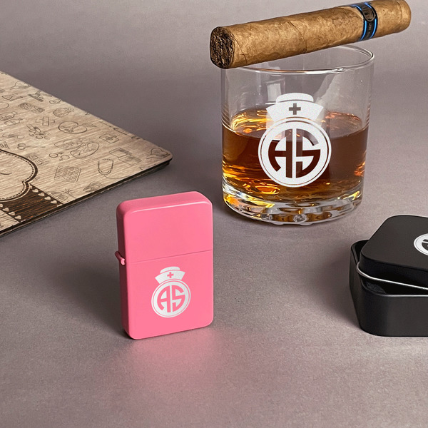 Nurse Windproof Lighters - Pink - In Context