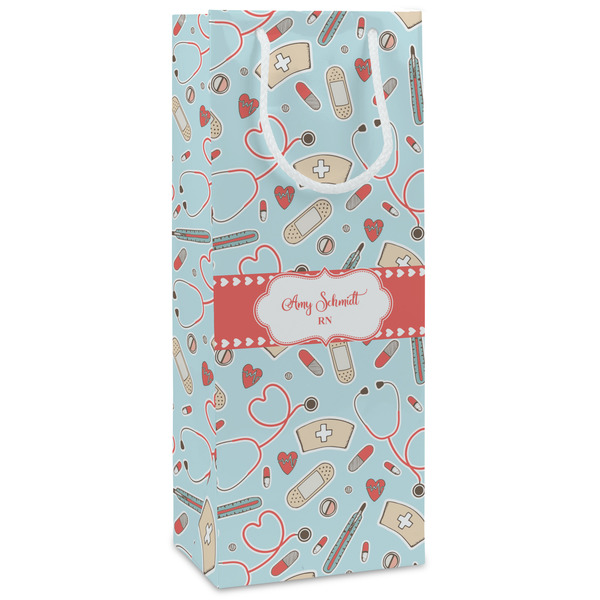Custom Nurse Wine Gift Bags - Matte (Personalized)