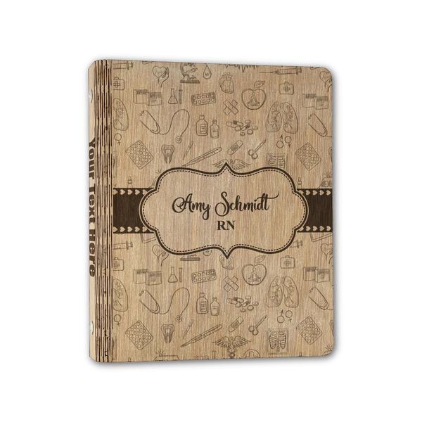Custom Nurse Wood 3-Ring Binder - 1" Half-Letter Size (Personalized)