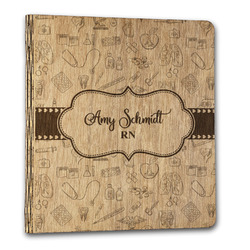 Nurse Wood 3-Ring Binder - 1" Letter Size (Personalized)