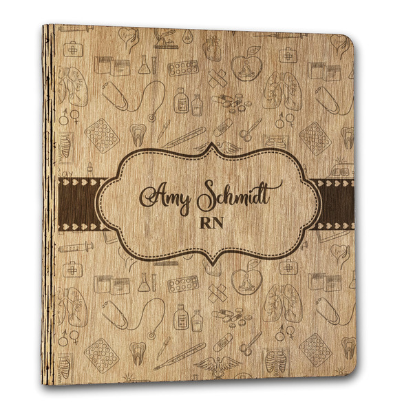 Nurse Wood 3-Ring Binders - 1" Letter - Front