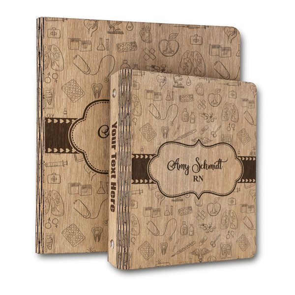 Custom Nurse Wood 3-Ring Binder (Personalized)