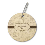 Nurse Wood Luggage Tag - Round (Personalized)