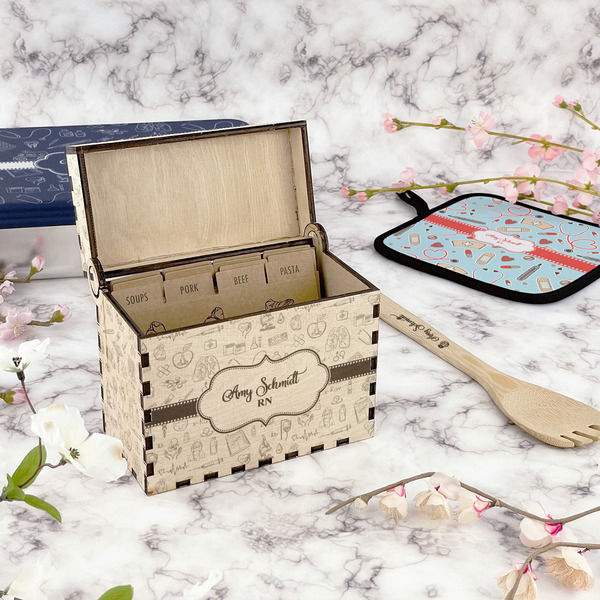 Nurse Wood Recipe Boxes - Lifestyle
