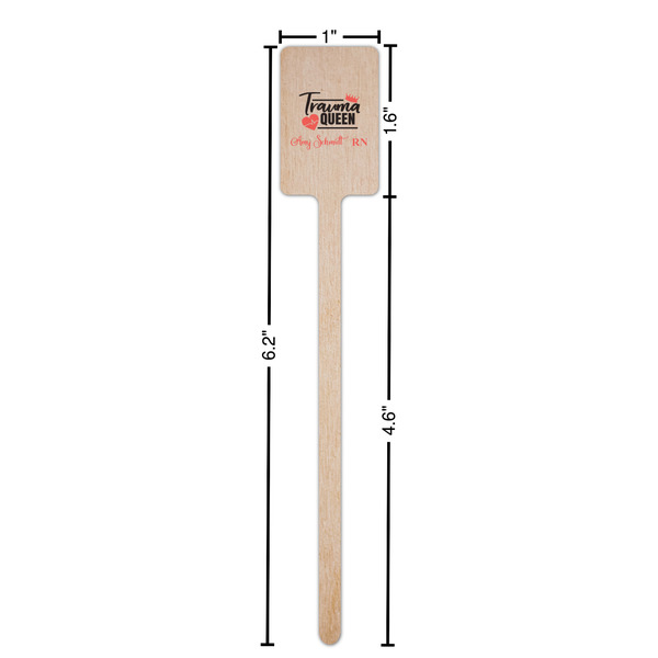 Nurse Wooden 6.25" Stir Stick - Rectangular - Dimensions