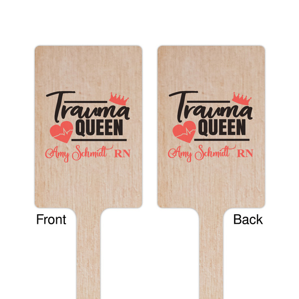 Nurse Wooden 6.25" Stir Stick - Rectangular - Double Sided - Front & Back