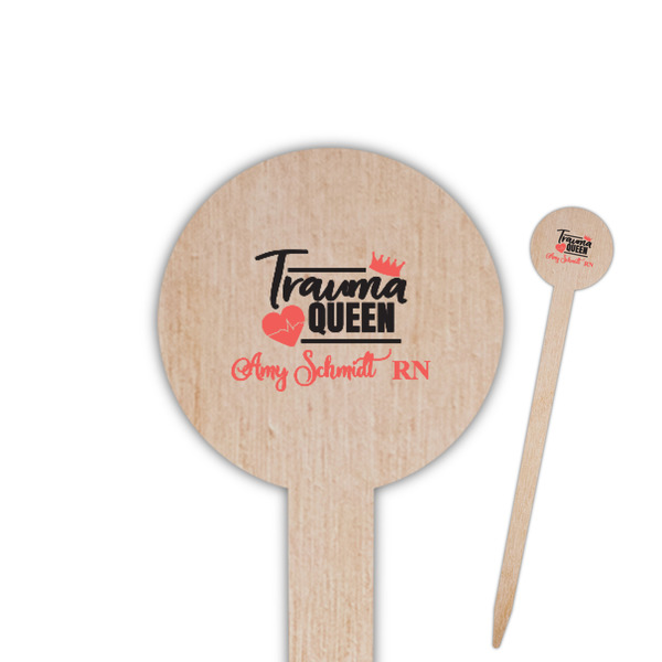 Custom Nurse Round Wooden Food Picks (Personalized)