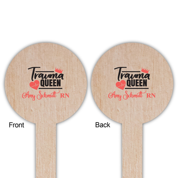 Nurse Wooden 6" Food Pick - Round - Double Sided - Front & Back