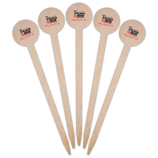 Nurse Wooden 6" Food Pick - Round - Fan View