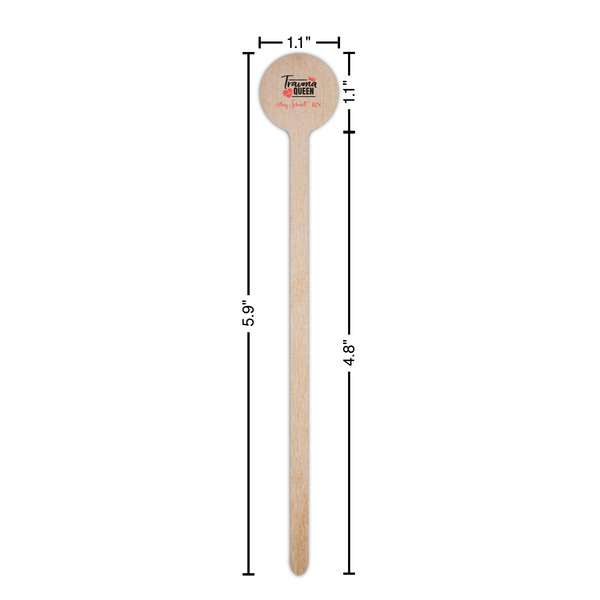 Nurse Wooden 6" Stir Stick - Round - Dimensions