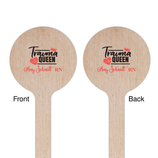 Nurse Wooden 7.5" Stir Stick - Round - Double Sided - Front & Back