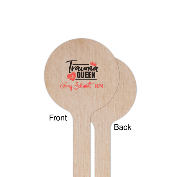 Nurse Wooden 7.5" Stir Stick - Round - Single Sided - Front & Back