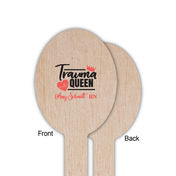 Nurse Wooden Food Pick - Oval - Single Sided - Front & Back