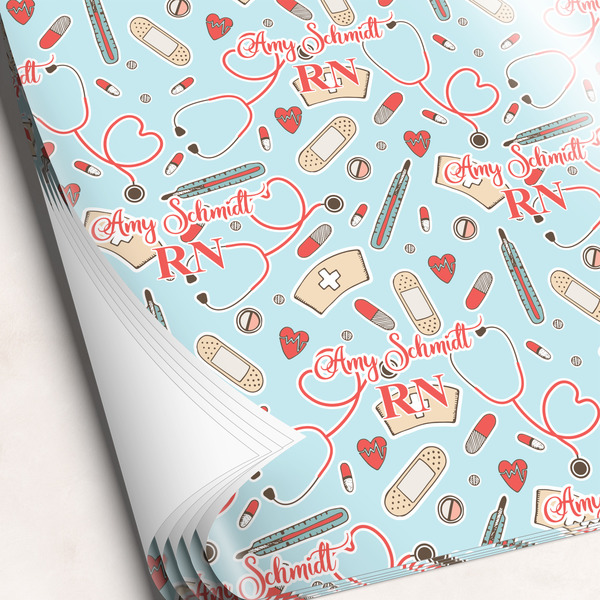 Custom Nurse Wrapping Paper Sheets - Single-Sided - 20" x 28" (Personalized)