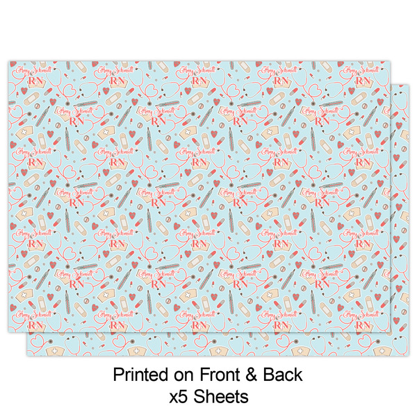 Nurse Wrapping Paper Sheet - Double Sided - Front