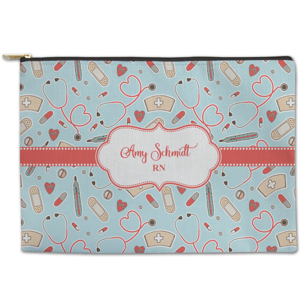 Custom Nurse Zipper Pouch - Large - 12.5"x8.5" (Personalized)