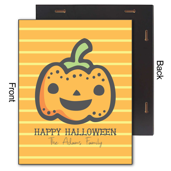 Halloween Pumpkin 11x14 Wood Print - Front & Back View