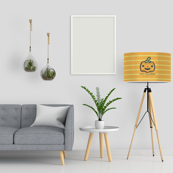 Halloween Pumpkin 12" Drum Lampshade - LIFESTYLE