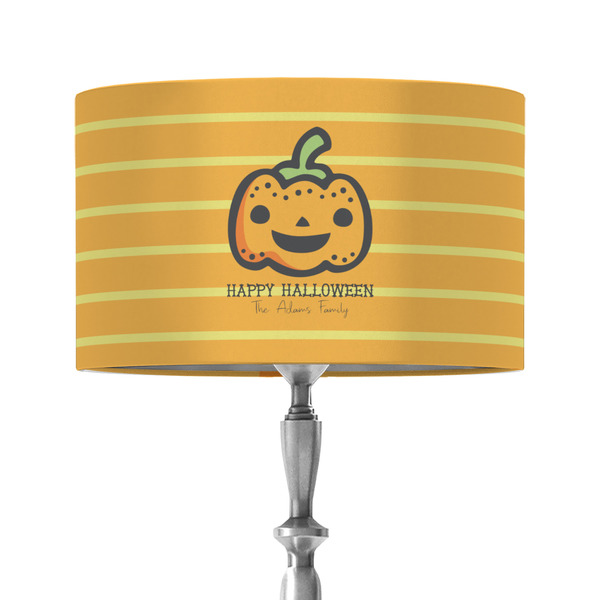 Halloween Pumpkin 12" Drum Lampshade - ON STAND (Fabric)