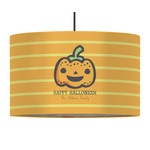 Halloween Pumpkin 12" Drum Pendant Lamp - Fabric (Personalized)