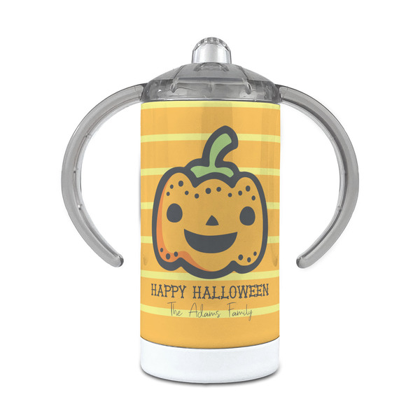 Custom Halloween Pumpkin 12 oz Stainless Steel Sippy Cup (Personalized)