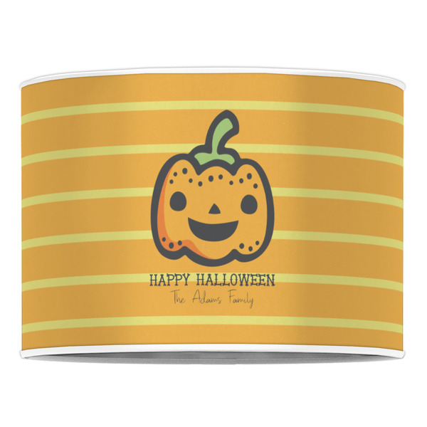 Halloween Pumpkin 16" Drum Lampshade - FRONT (Poly Film)
