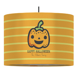 Halloween Pumpkin 16" Drum Pendant Lamp - Fabric (Personalized)