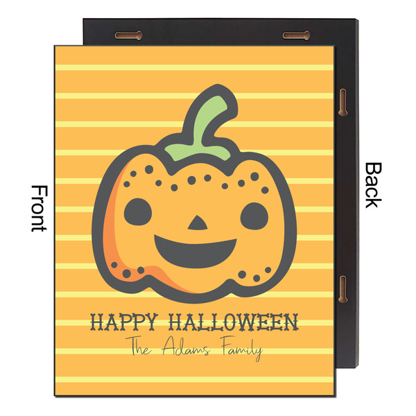 Halloween Pumpkin 16x20 Wood Print - Front & Back View