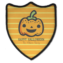 Halloween Pumpkin Iron On Shield Patch B w/ Name or Text