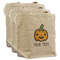 Halloween Pumpkin 3 Reusable Cotton Grocery Bags - Front View