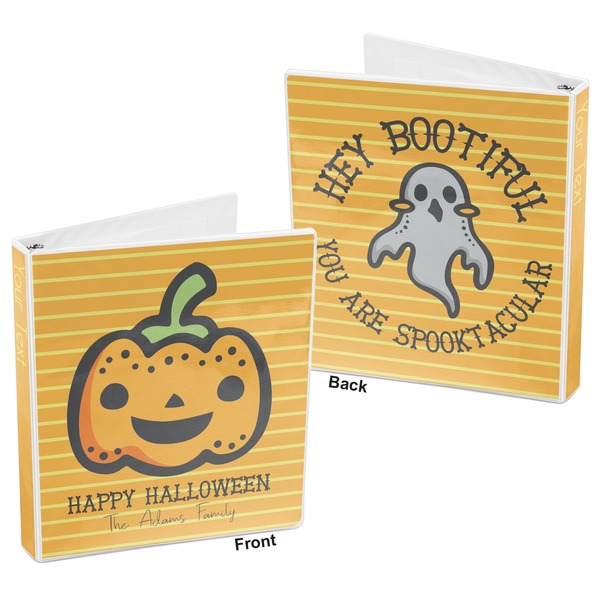 Halloween Pumpkin 3-Ring Binder Front and Back