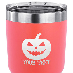 Halloween Pumpkin 30 oz Stainless Steel Tumbler - Coral - Single Sided (Personalized)