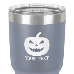 Halloween Pumpkin 30 oz Stainless Steel Tumbler - Grey - Single-Sided (Personalized)