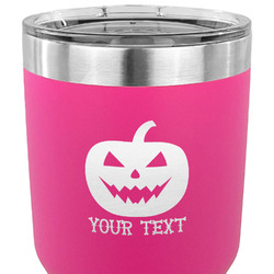 Halloween Pumpkin 30 oz Stainless Steel Tumbler - Pink - Single Sided (Personalized)