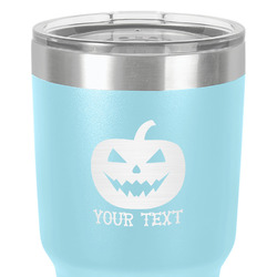 Halloween Pumpkin 30 oz Stainless Steel Tumbler - Teal - Single-Sided (Personalized)