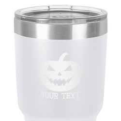 Halloween Pumpkin 30 oz Stainless Steel Tumbler - White - Single-Sided (Personalized)